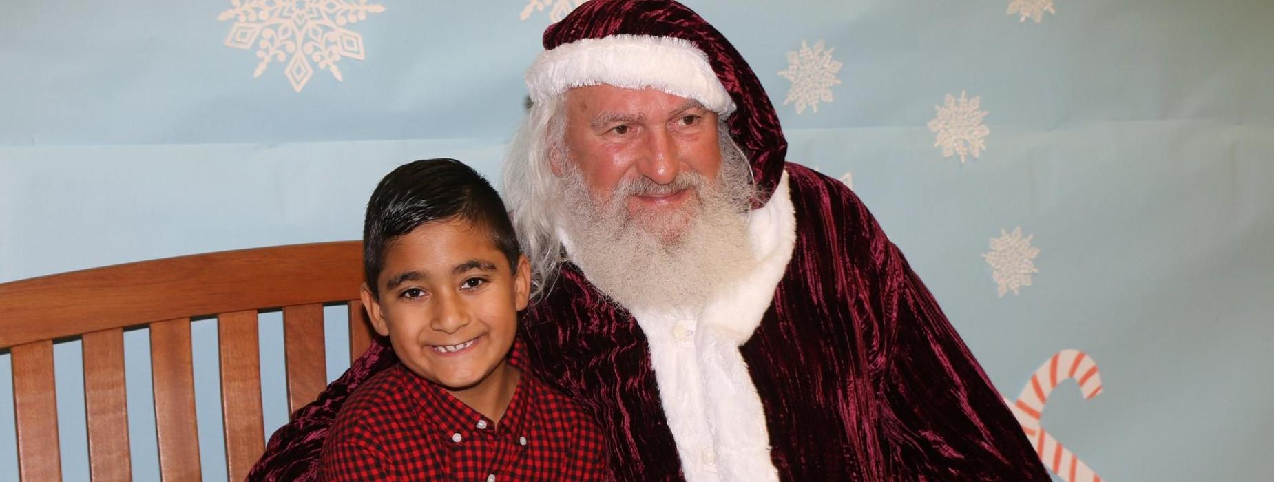 santa with student