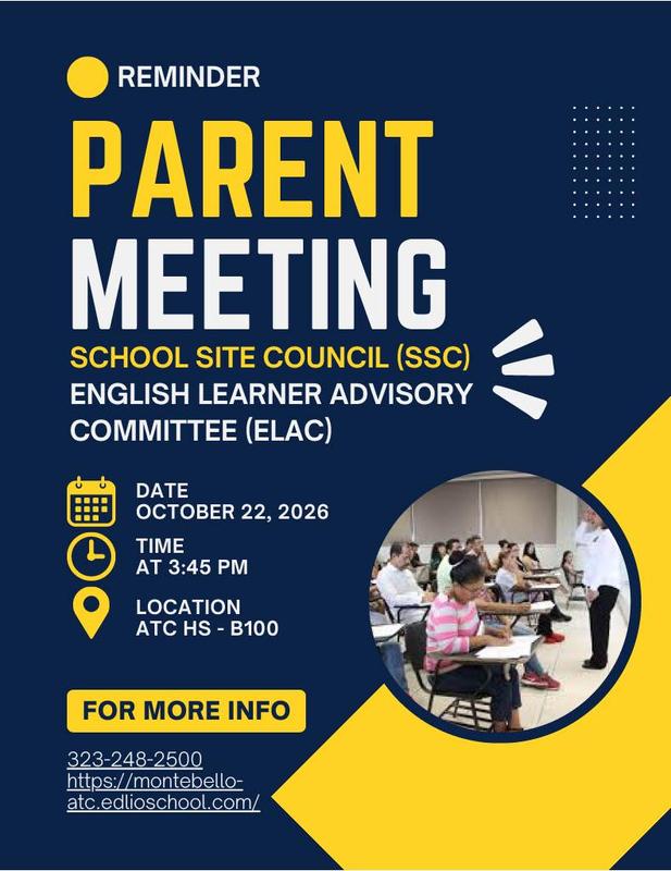 10/22/26 Parent Meeting Flyer SSC and ELAC