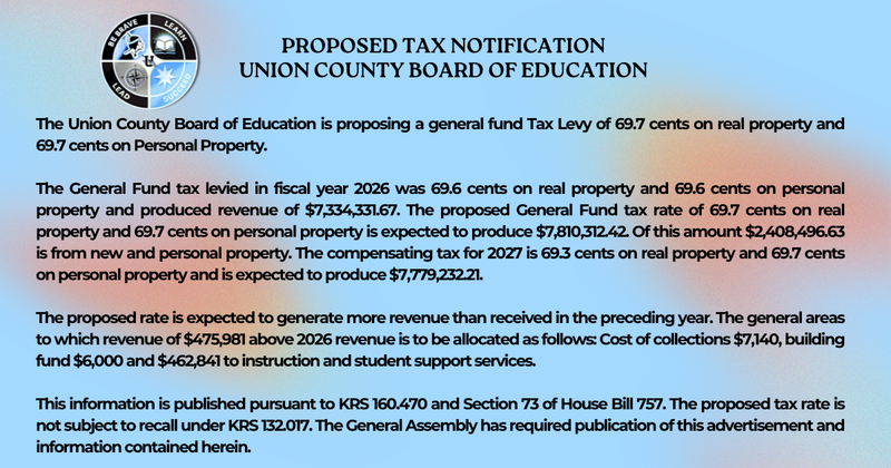 Proposed Tax Notification
