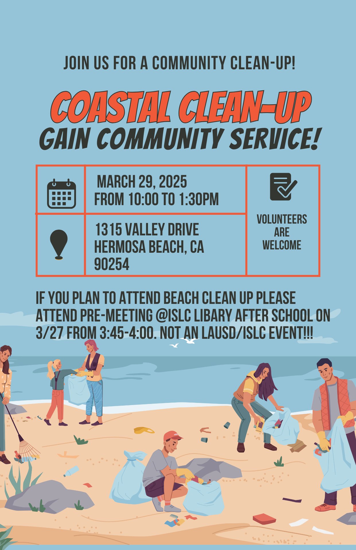 Coastal Clean up community services 