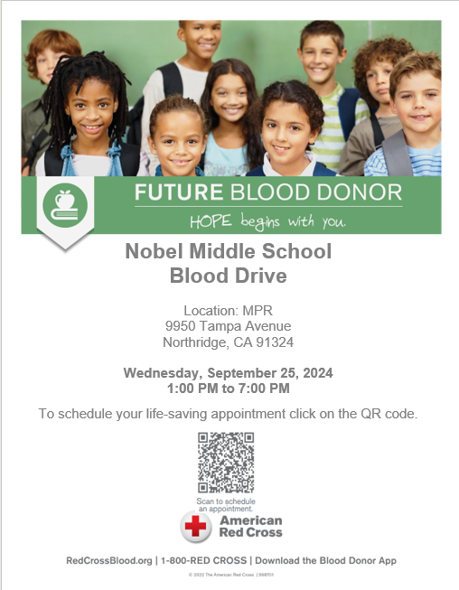 Nobel Middle School Blood Drive