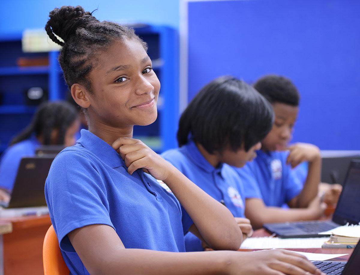 HSA Cincinnati student playing piano in the classroom