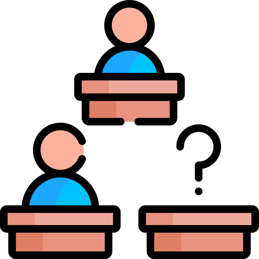 People sitting in desks with one missing
