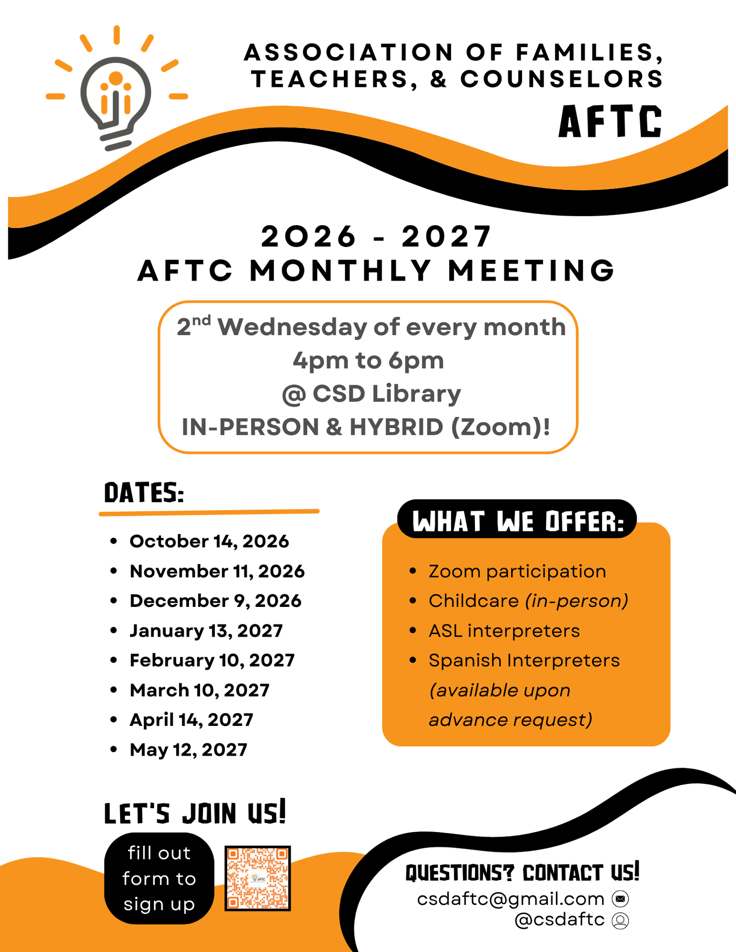 AFTC Meeting Calendar