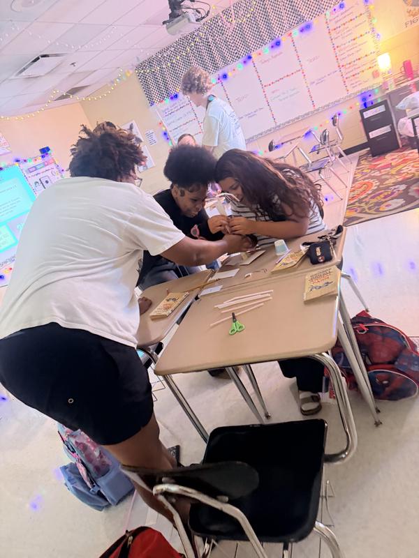 students working on project