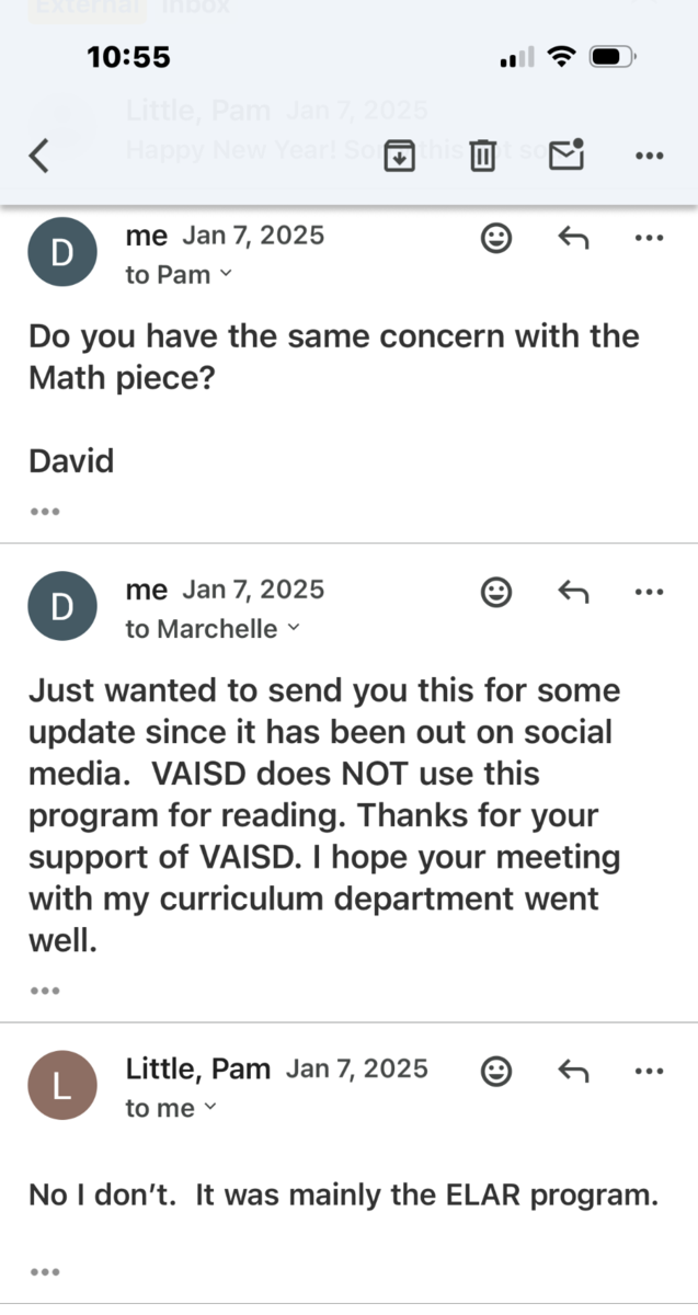 Dr. Brown discusses Bluebonnet Curriculum with SBoE member Pam Little