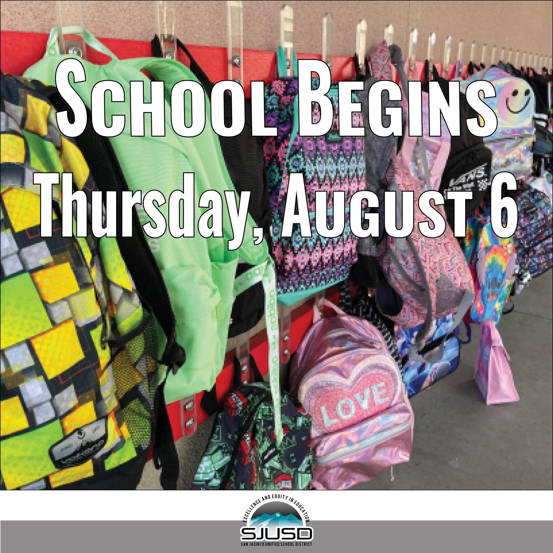 Graphic for School Begins August 6