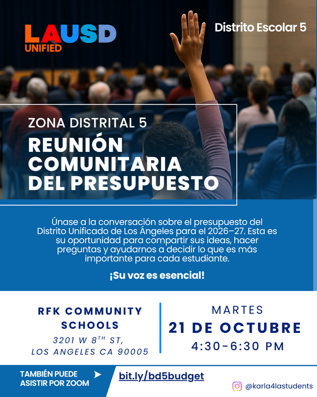Flyer REUNIÓN COMUNITARIA DEL PRESUPUESTO