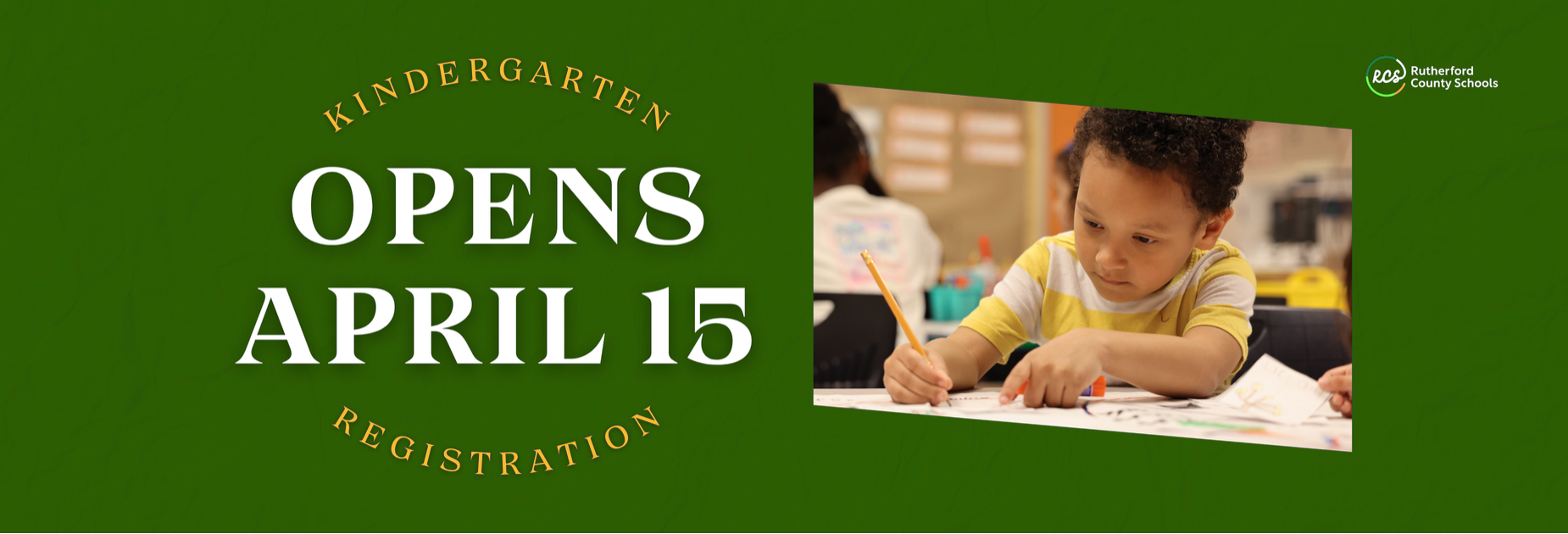 child writing, kindergarten registration opens april 15