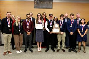 DHS Wolf Band with Board of Trustees