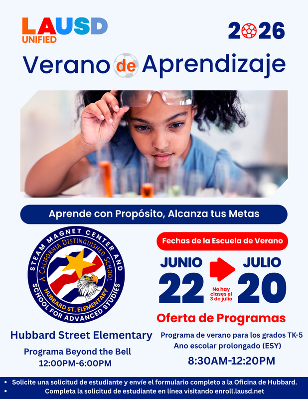 Hubbard Summer Program Flier_Spanish