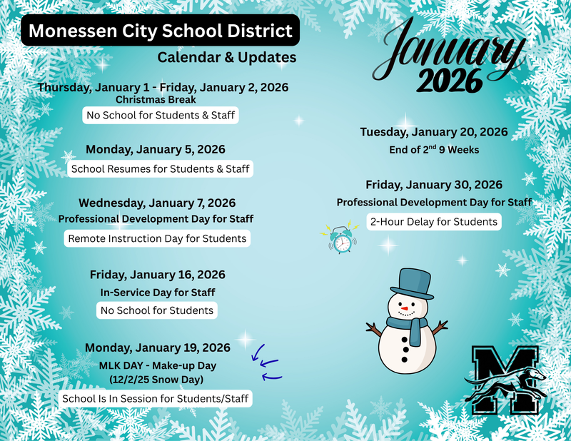 MCSD Monthly Calendar & Updates Featured Photo
