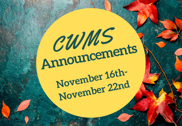CWMS Weekly Announcements from Mr. Lancerio Thumbnail Image