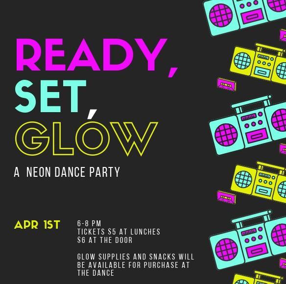 Spring Neon Dance - Wednesday, April 1, 2026 - 6 to 8 pm Featured Photo