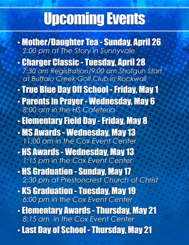 End of School Year Upcoming Events Featured Photo