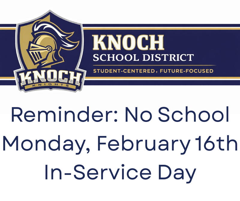 announcement of in service day with knoch logo