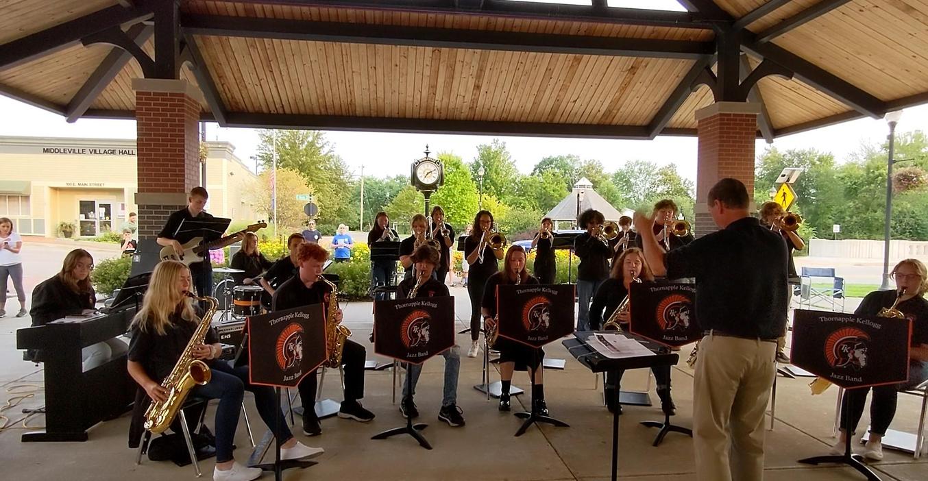 TKHS Jazz Band performs at the community 9-11 ceremony.