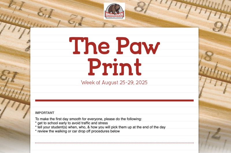 The Paw Print: Week of August 25th