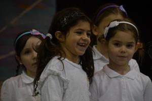 first graders perform at their siddur play.