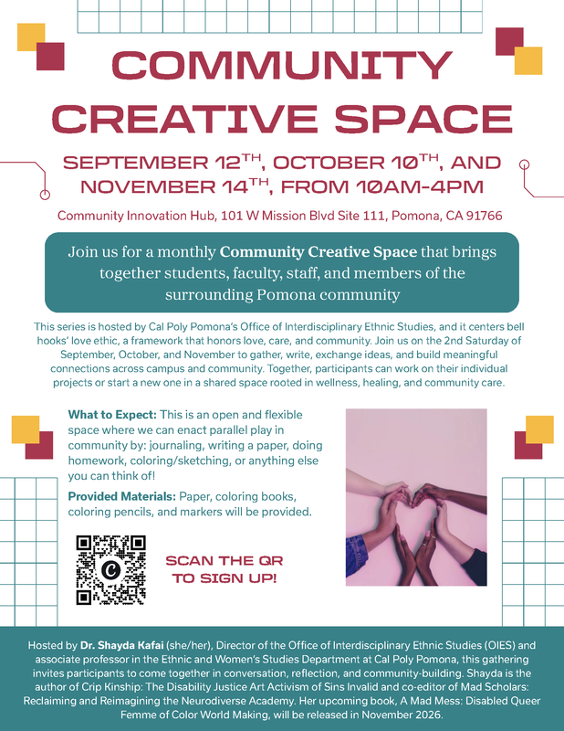 Cal Poly Pomona's Community Creative Space Series, Community Hub