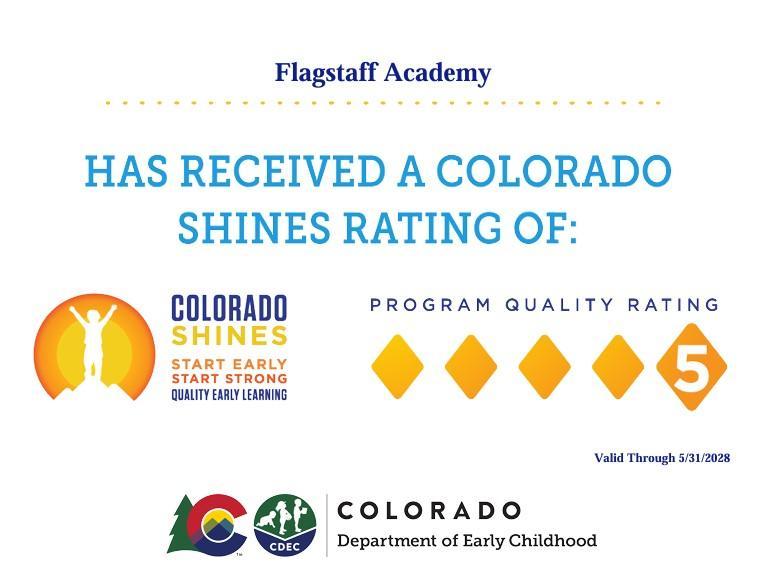 Flagstaff Academy Colorado Shines Level 5