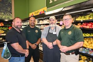Pike County Sheriff Bryant “Wally” Jones and Chief Deputy Damian Gatlin recently stopped by McComb Corner Market to recognize Mr. James Rushing for an incredible milestone—25 years with the company