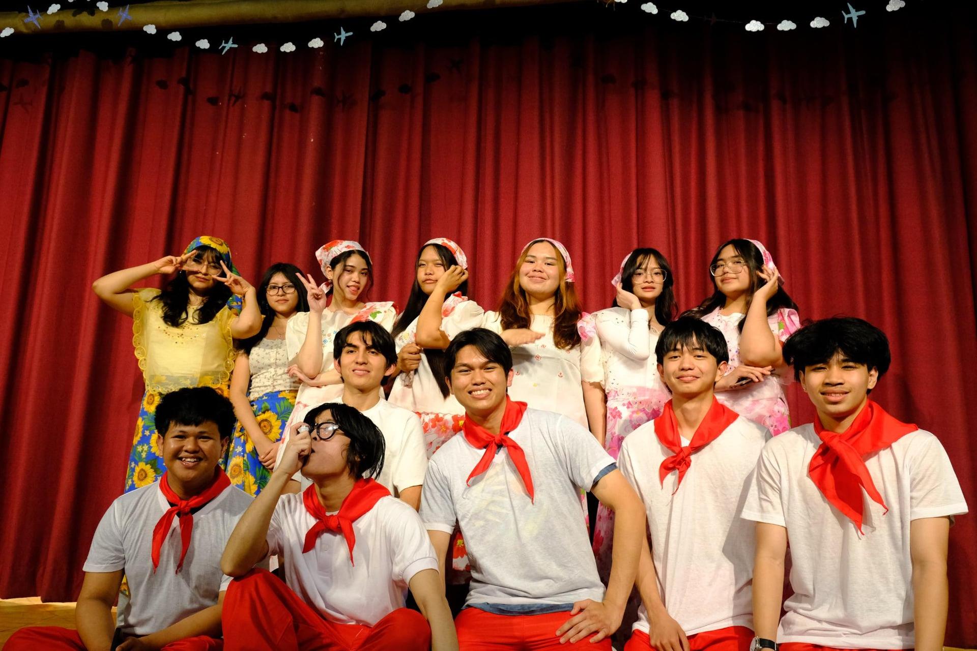 Wacky photo of students who performed during the multicultural festival