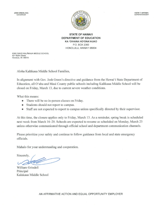 No School March 13th Featured Photo