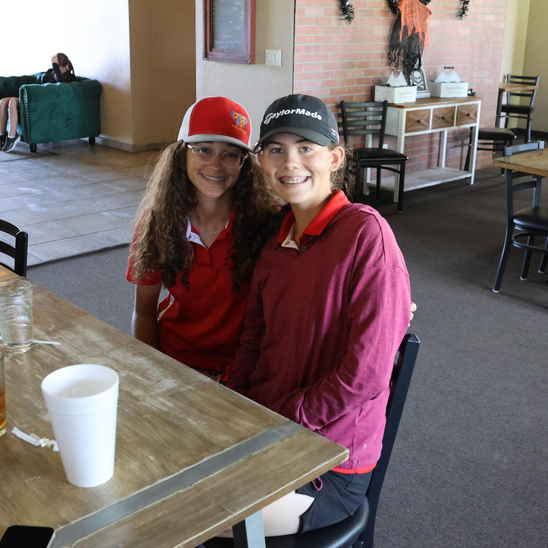 Girls golfers in action at the championships
