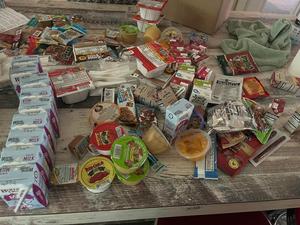 Breakfast and lunch for a week.