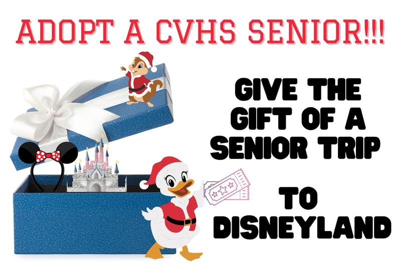 Disney characters with a gift - pay for a senior's trip to Disneyland
