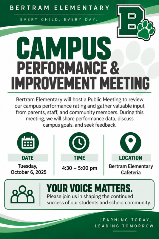 Bertram Elementary Campus Improvement Meeting Featured Photo