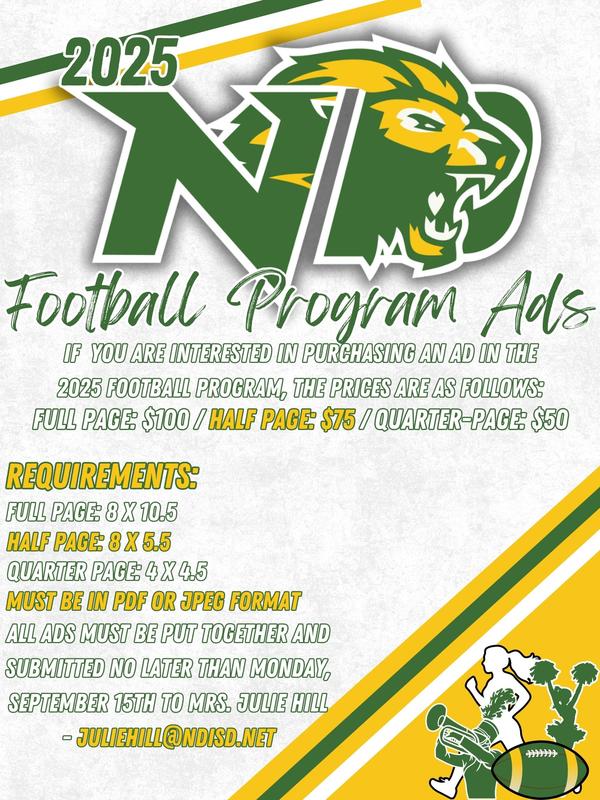 2025 Football Program Ads Now Available Featured Photo