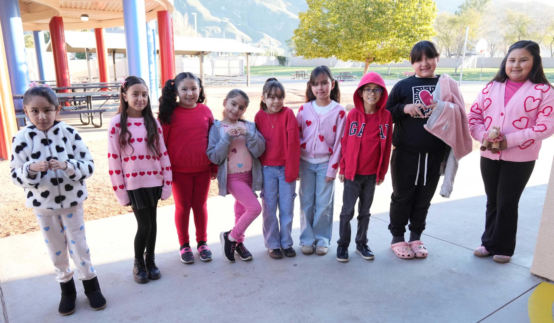 Students with hearts for kindness week