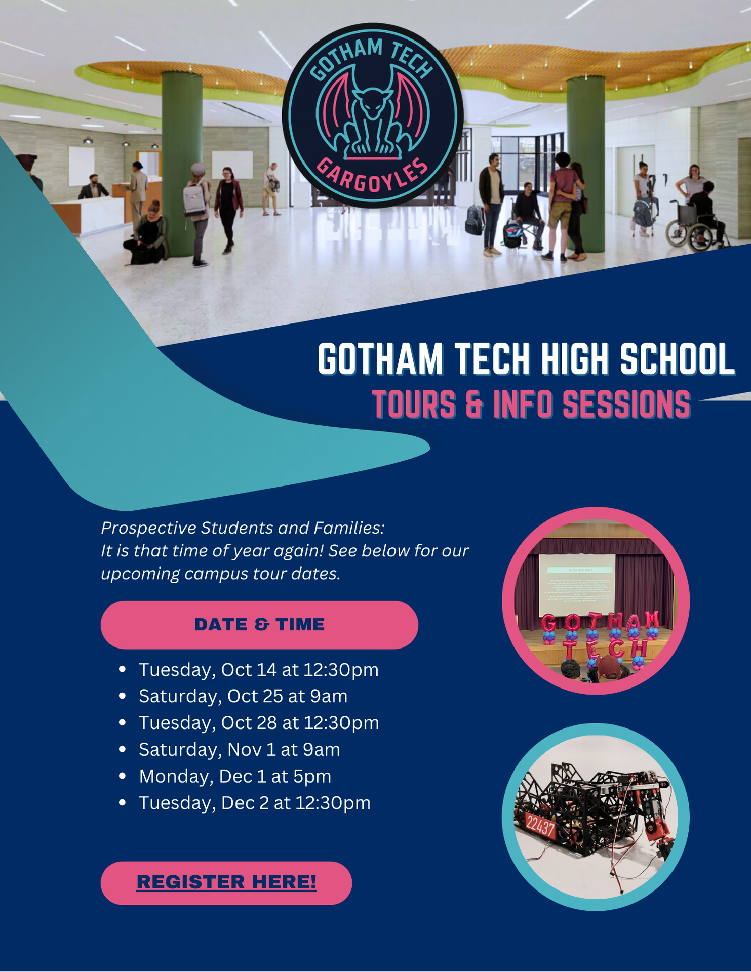 List of upcoming Gotham Tech open house events.