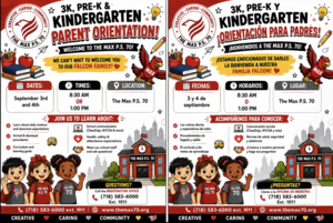 3K, 4K, and Kindergarten Orientation Flyer Sept 3rd-4th