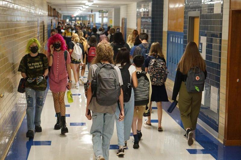 Kids walking in the hall