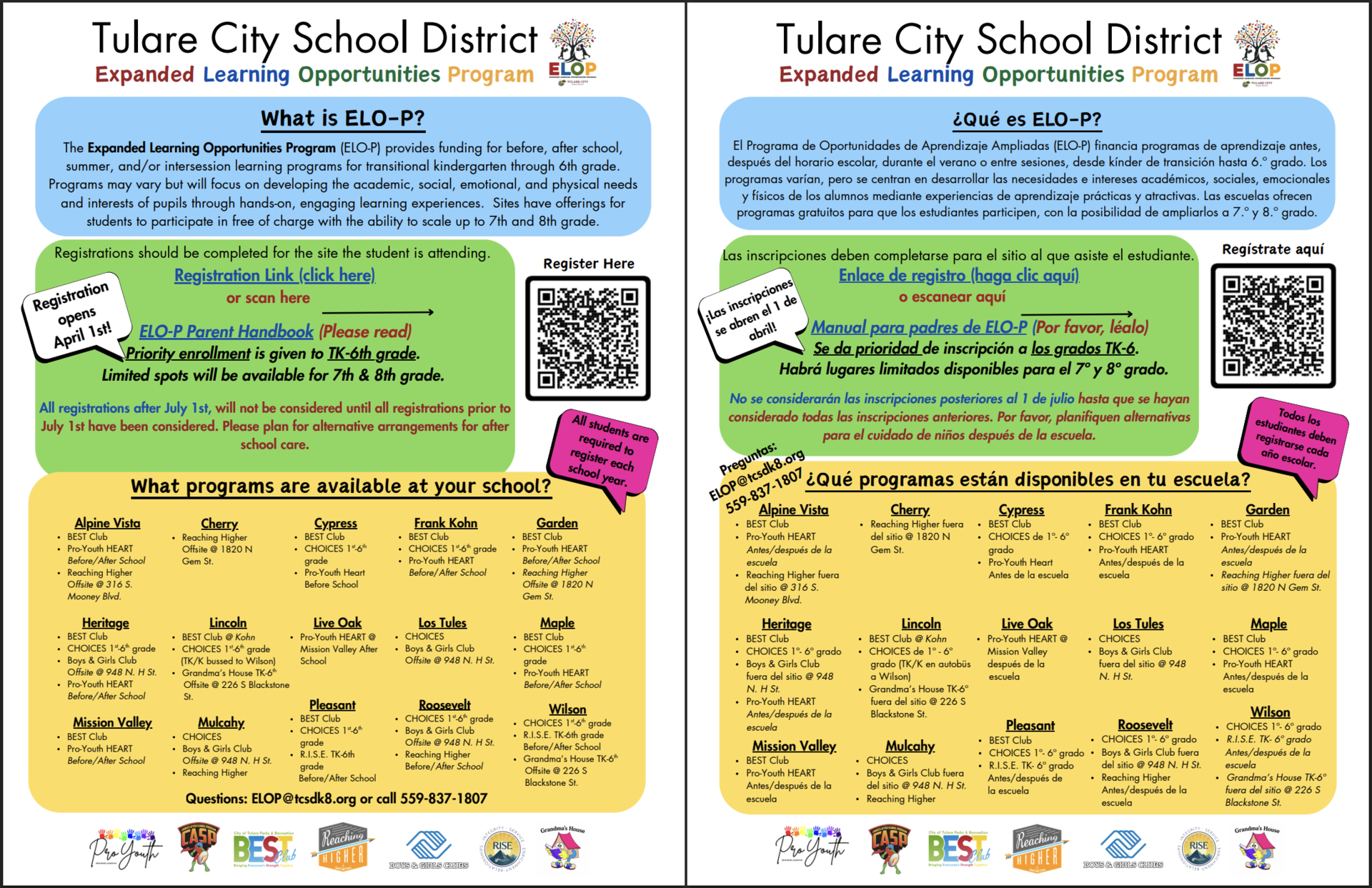 TCSD ELOP Opportunities Flyer