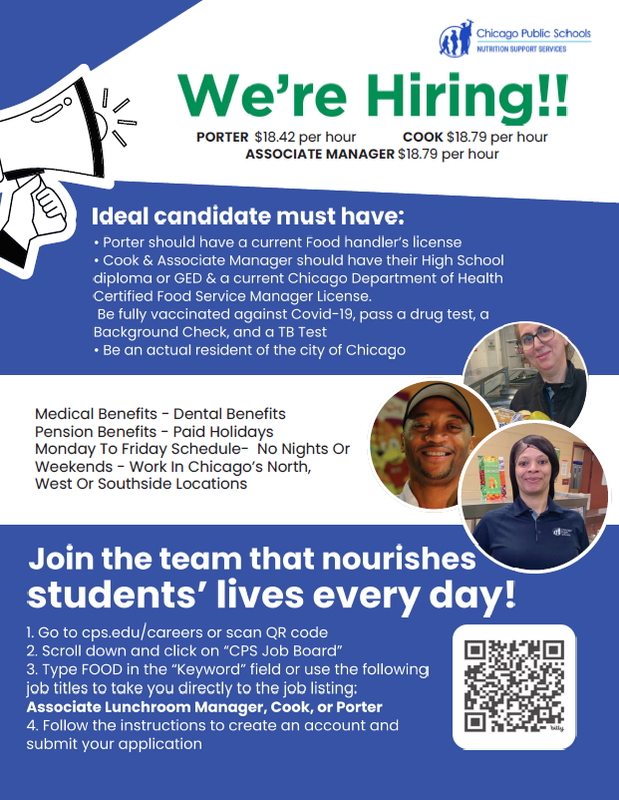 We're hiring in our lunchroom! Featured Photo