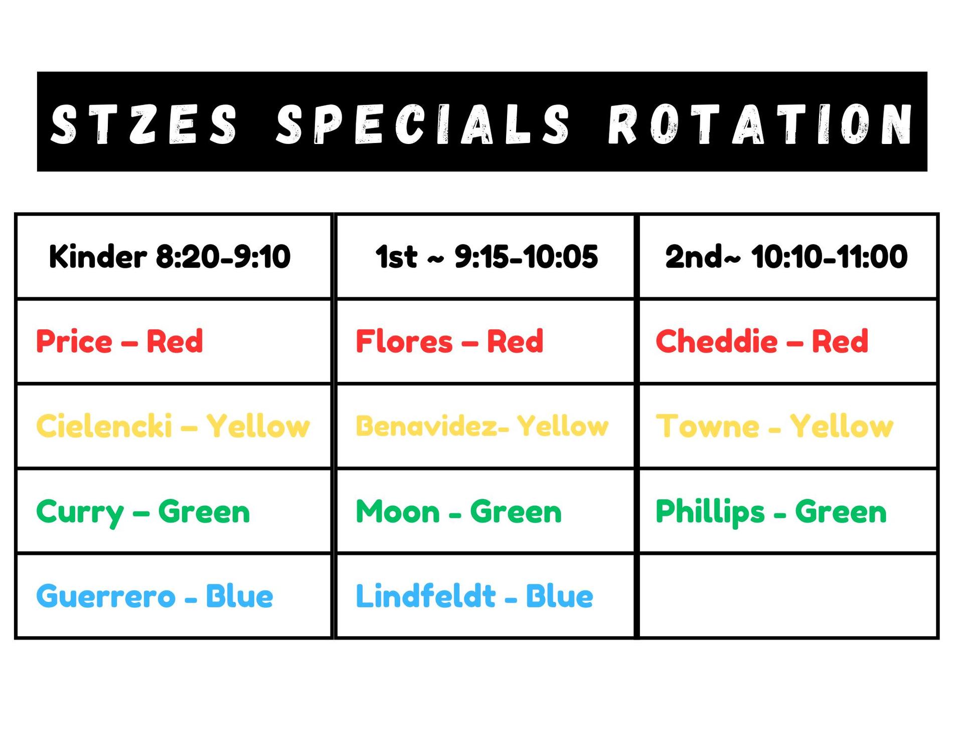 Class Colors K-2