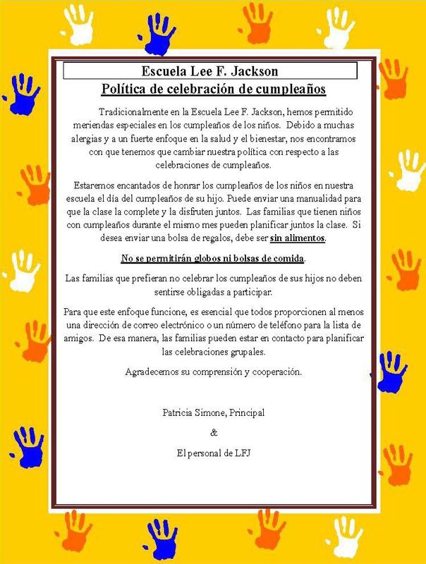 Birthday Celebration Policy