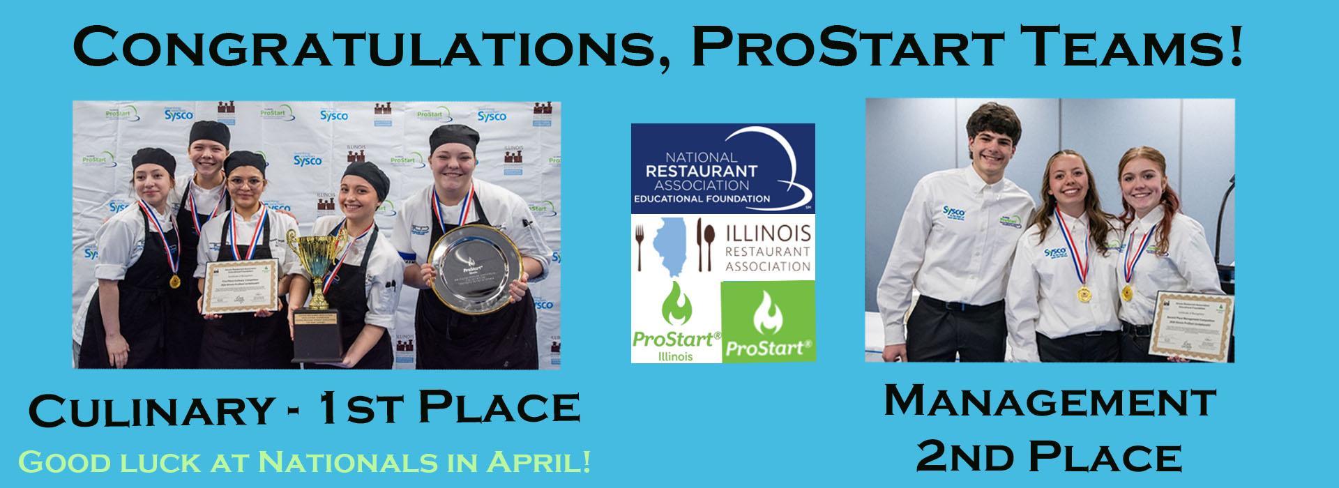 Students receiving trophies for competitions.