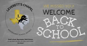 Graphic saying welcome back to school.