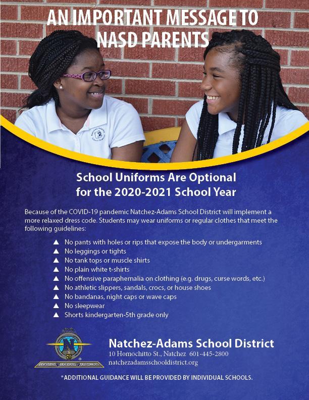 School Dress Code Requirements For 2020 2021 Natchez Adams School School Dress Code Requirements For 2020 2021 Natchez Adams School
