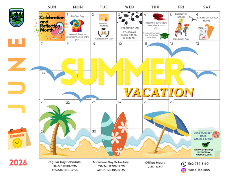 June 2026 School Calendar