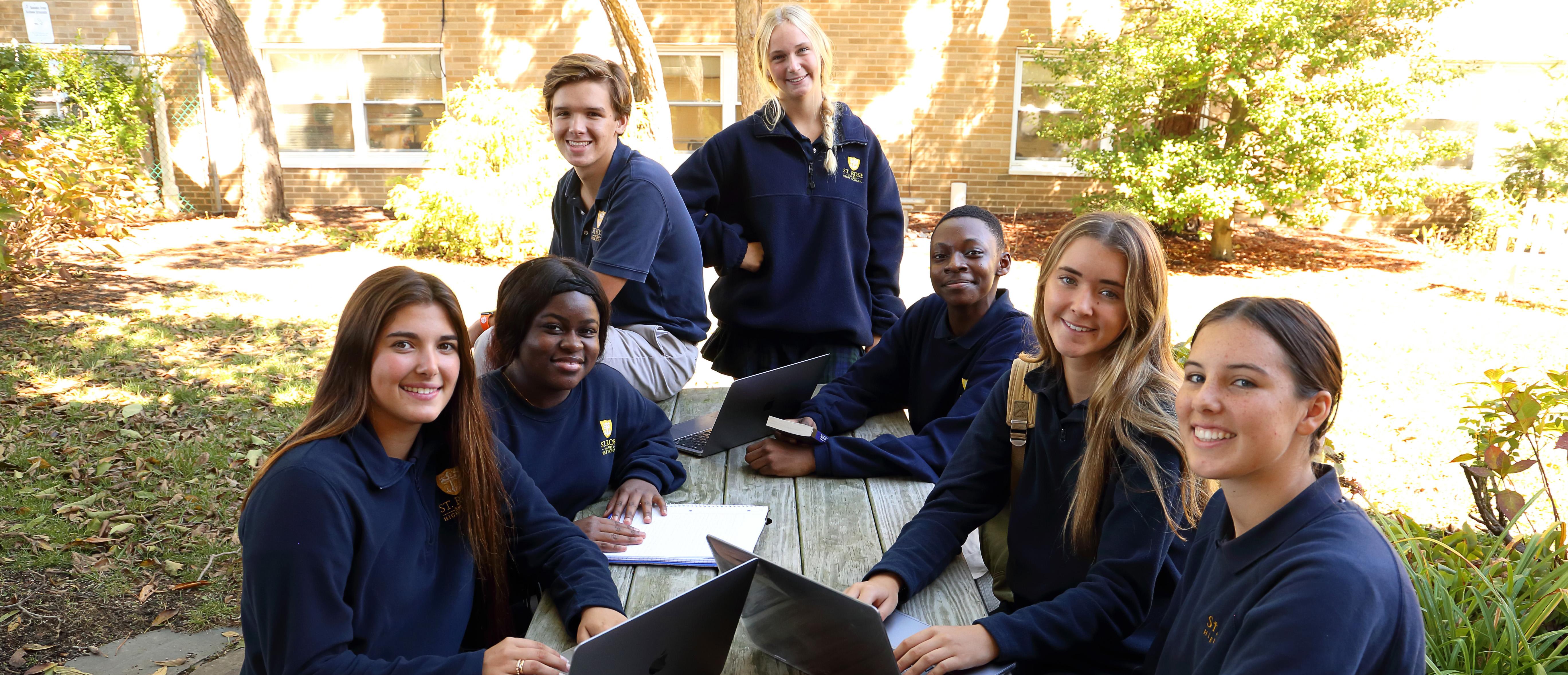 Students sitting at a table