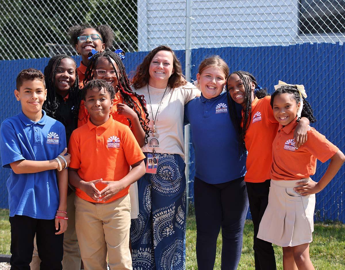 Horizon Science Academy Denison Students in a science fair.