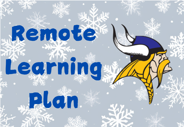 remote learning day viking head on show background