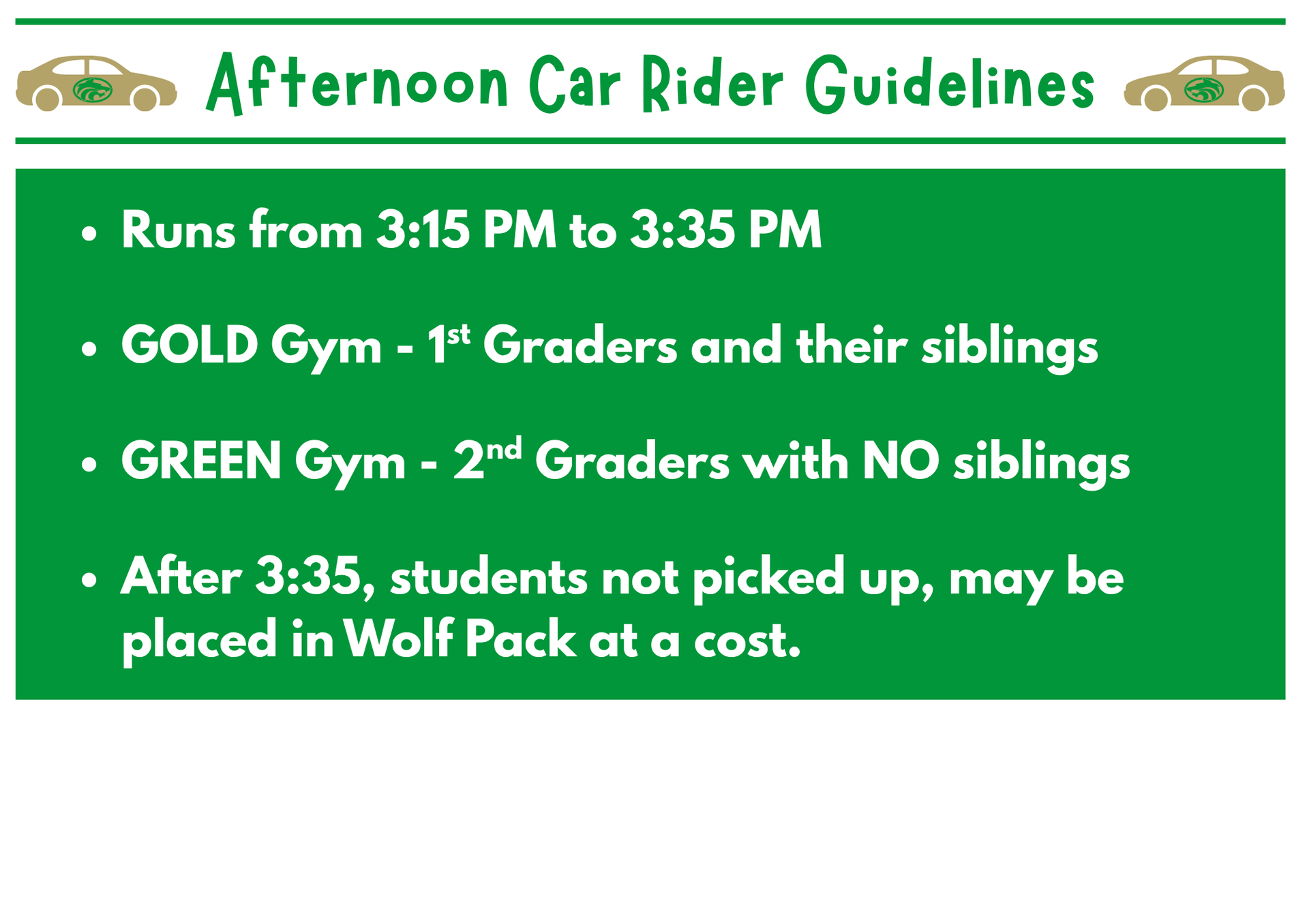 Afternoon Car Riders