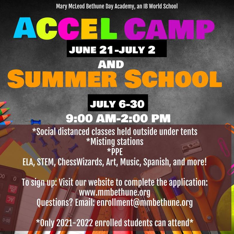 UPDATED: ACCEL Camp June 21-July 2 and Summer School July 6-July 30 Featured Photo